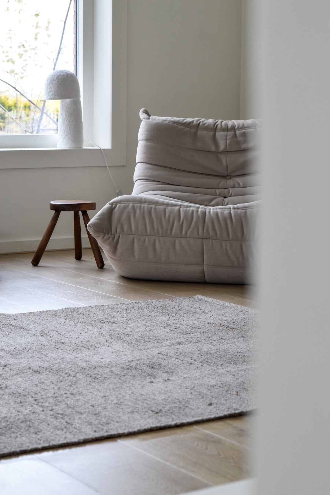 Tapis Luca - Taupe en coton recyclé
