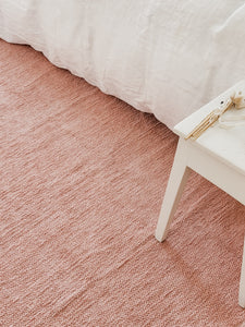 Tapis Luca - Rose Poudre en coton recyclé