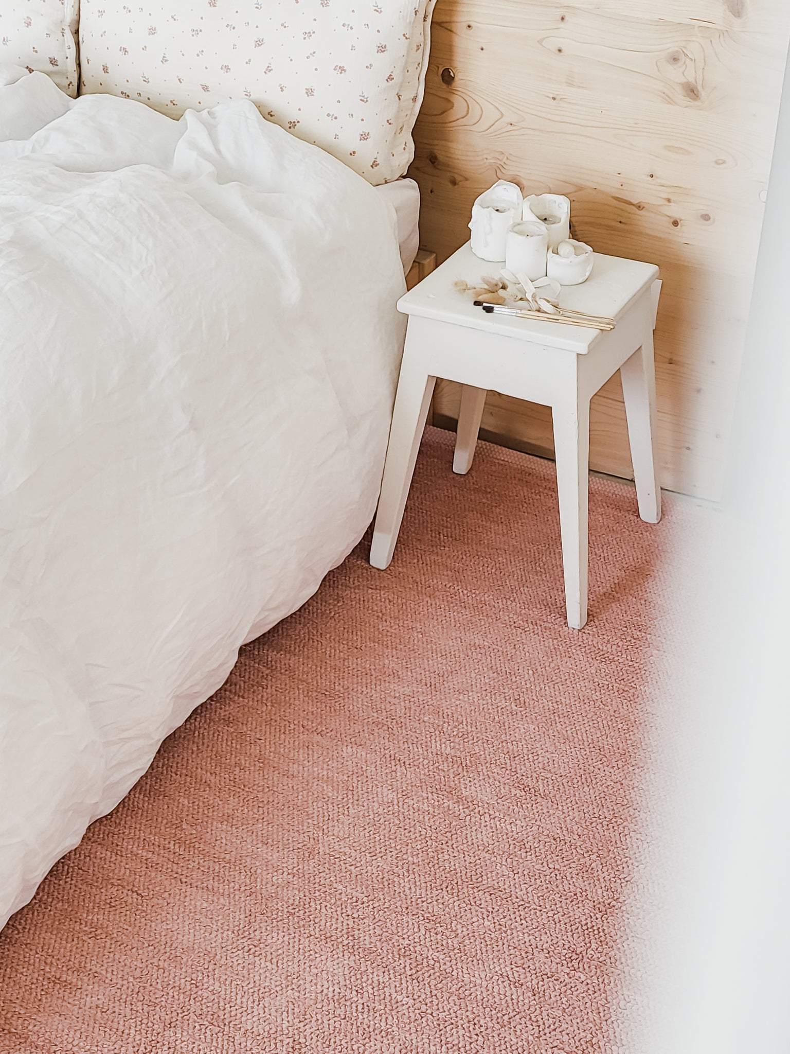 Tapis Luca - Rose Poudre en coton recyclé
